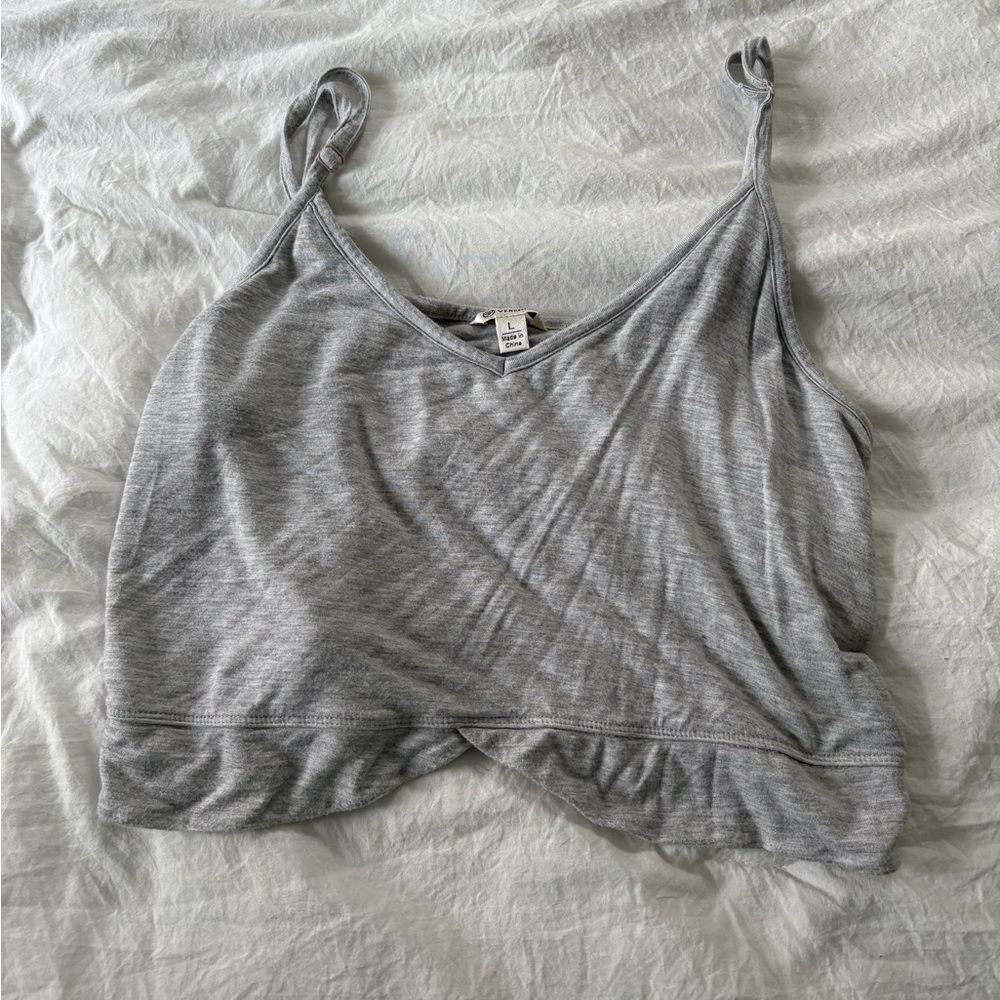 Versona Gray Sleeveless Wrap Top